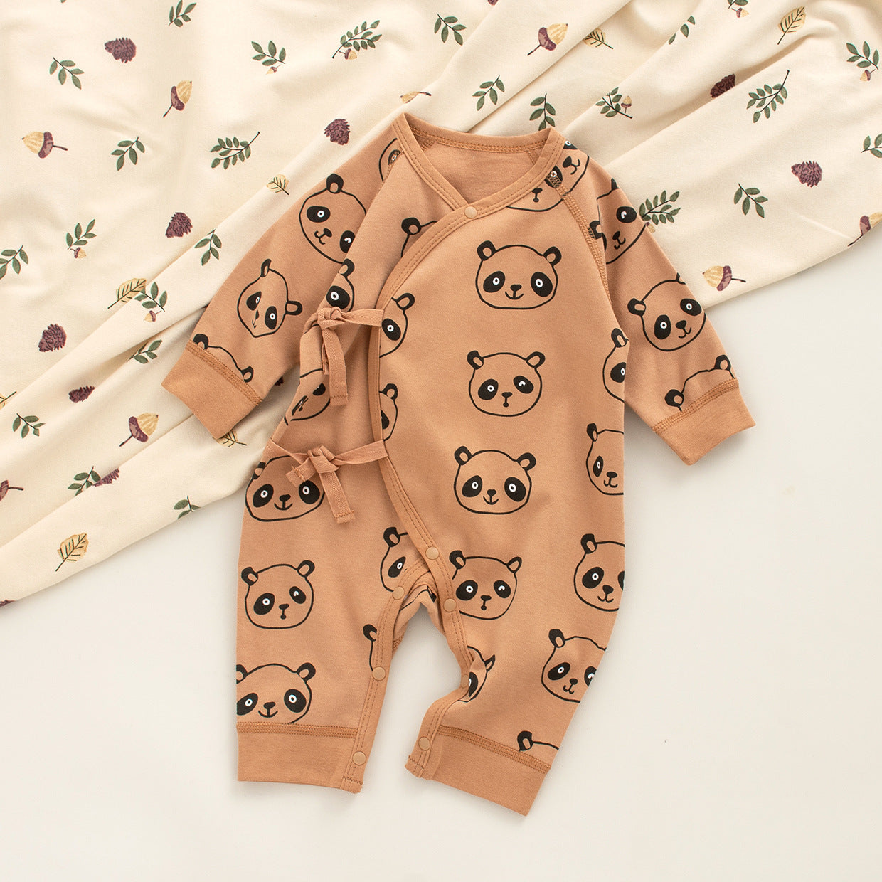 Coordinato Set Neutro Neonato/a Bimbo/ Bimba  2 pezzi – Panda caramello