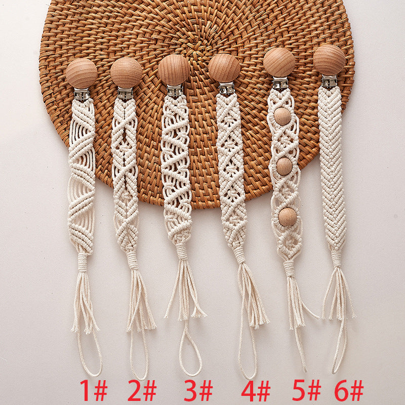 Portaciuccio Macramé in Cotone e Legno - Stile Natura Moderna