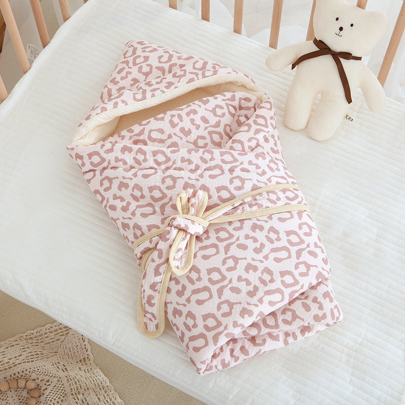 Sacco nanna 2in1  in Mussola di Cotone   stampa leopardata rosa