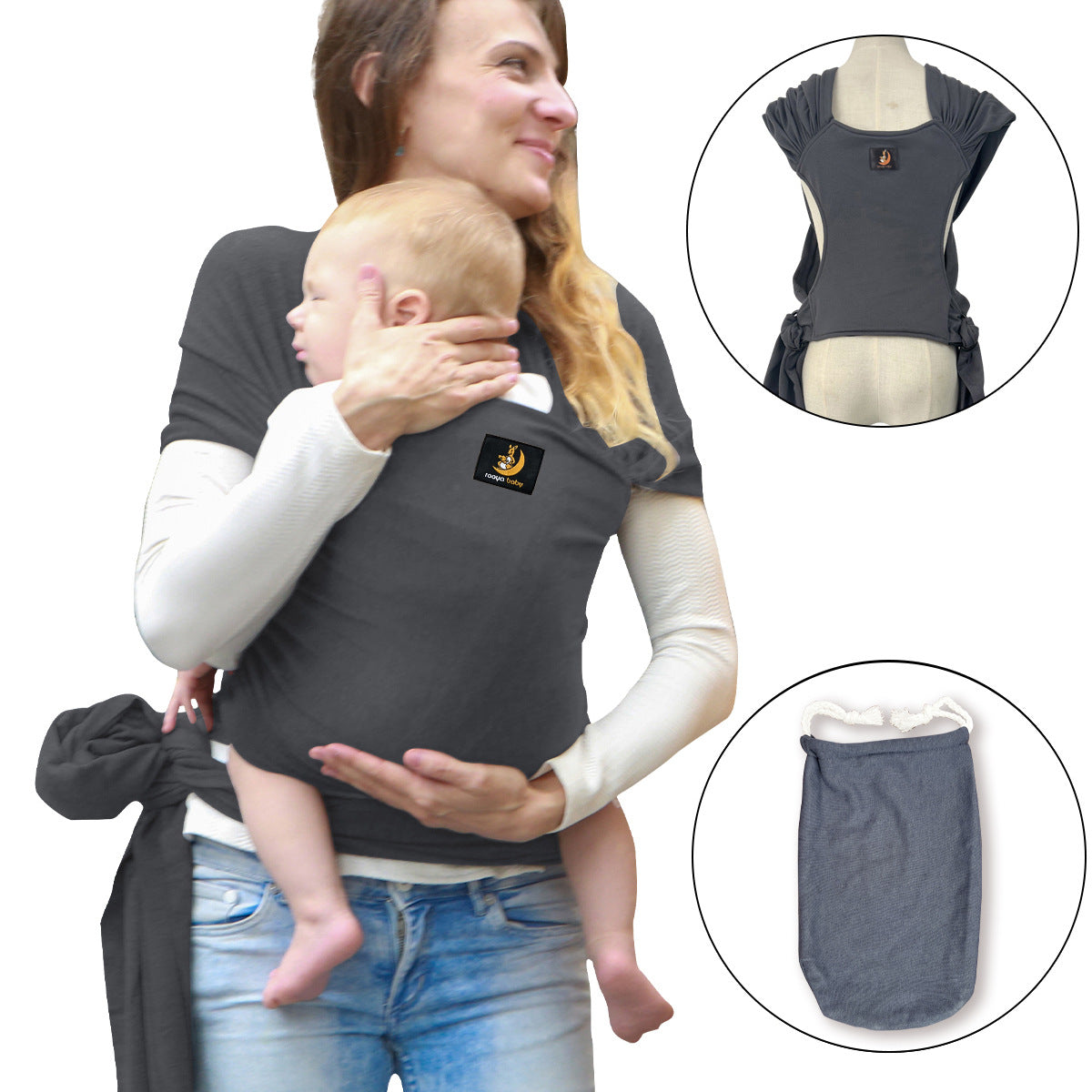 Marsupio Fascia Porta Bebè in Cotone Elasticizzato – Modello Ergonomico