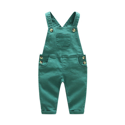 Completo bimbo 2 pezzi: body polo a righe + salopette verde – Stile casual chic