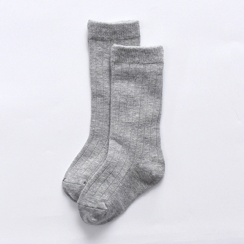 Calze lunghe in cotone a coste per bambini – Set colorato