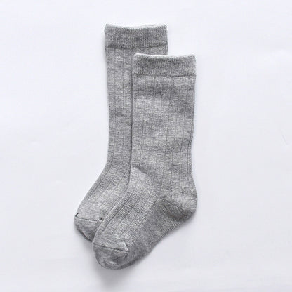 Calze lunghe in cotone a coste per bambini – Set colorato