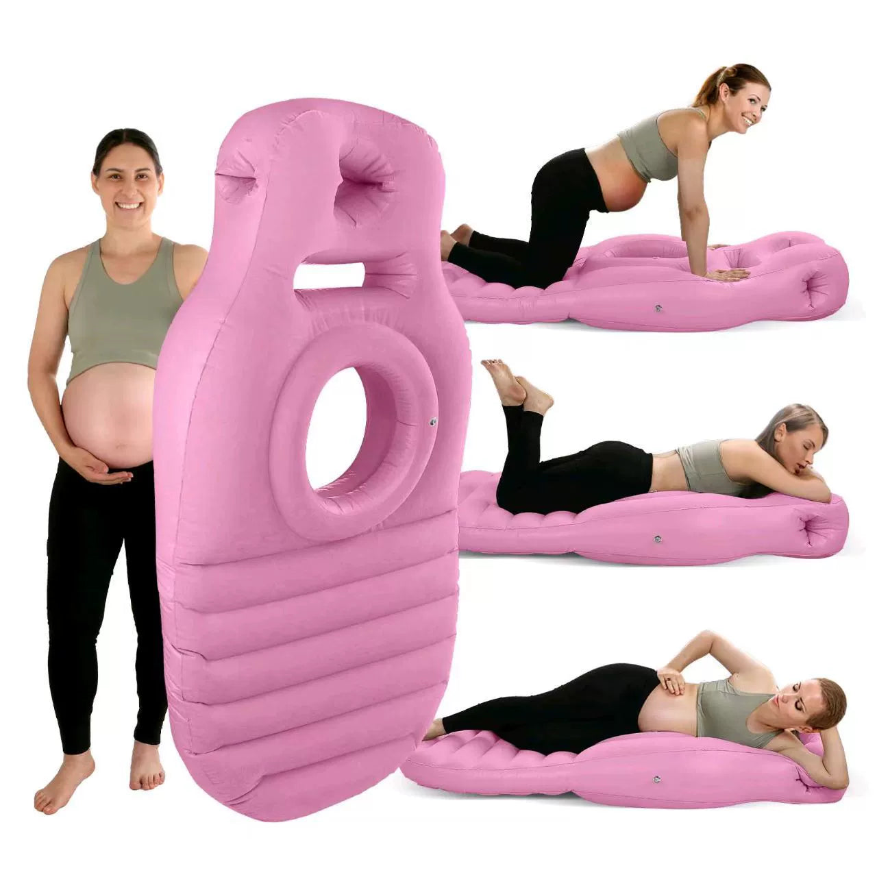 Cuscino per la gravidanza - Nuovo design- Maggiore comfort per torace e collo - Materasso gonfiabile per letto da gravidanza per mal di schiena