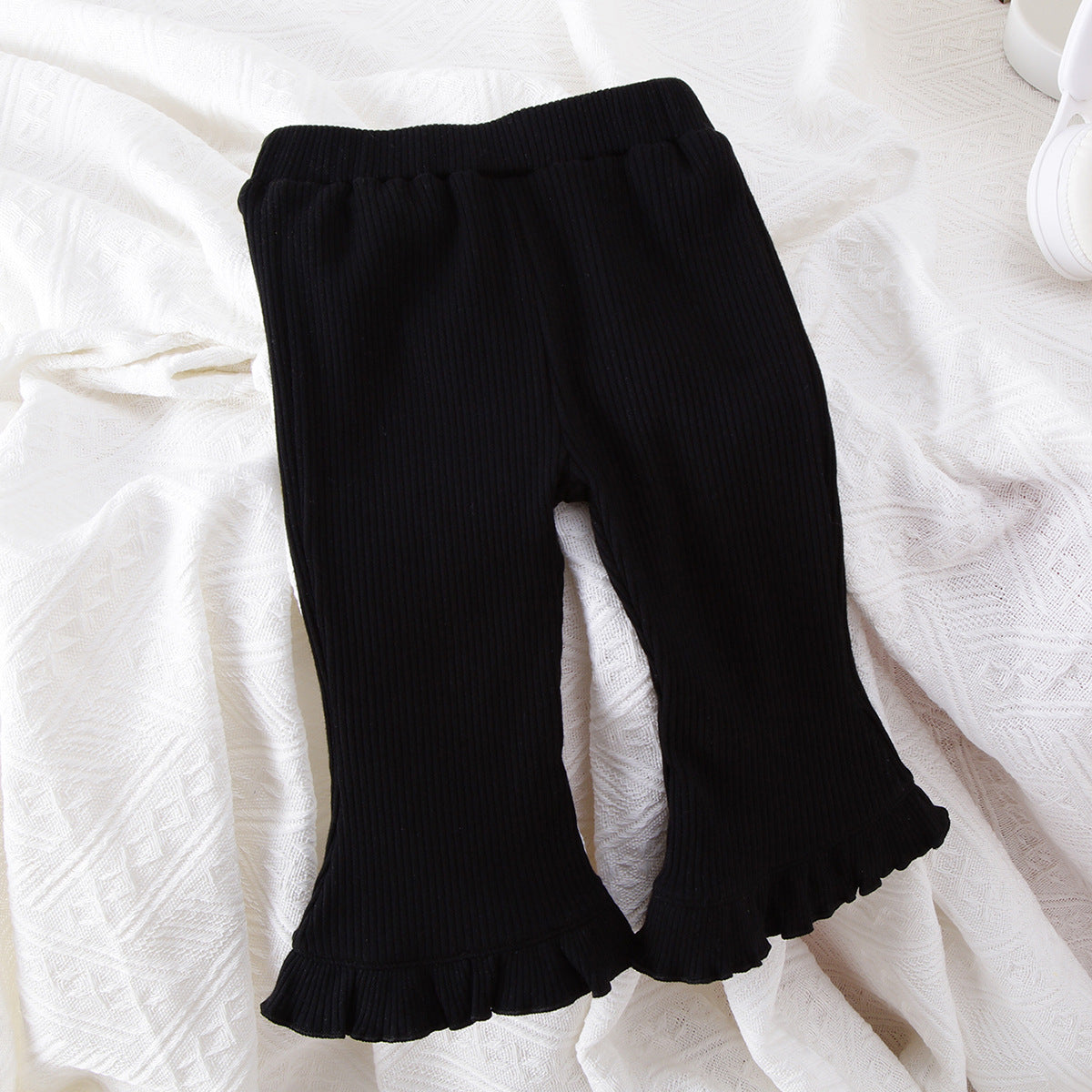 Leggings Bimba a Costine con Fondo Svasato – Modello "Easy Chic" Estivi