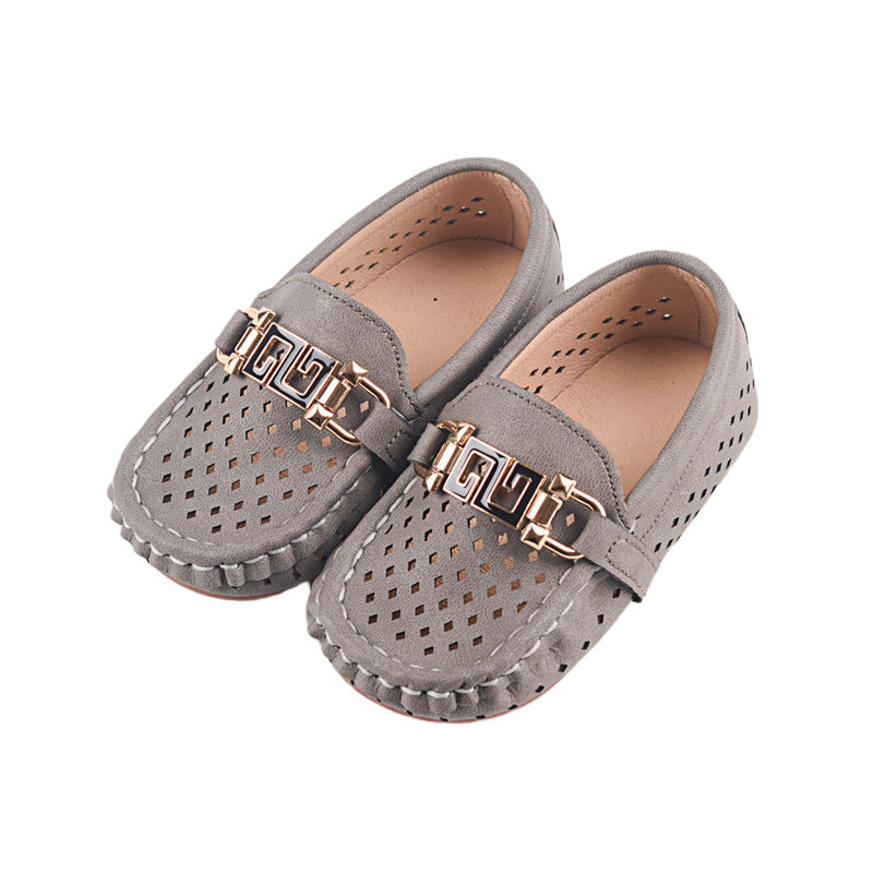 Mocassini  Eleganti per Bambini con Fibbia Greca Dorata