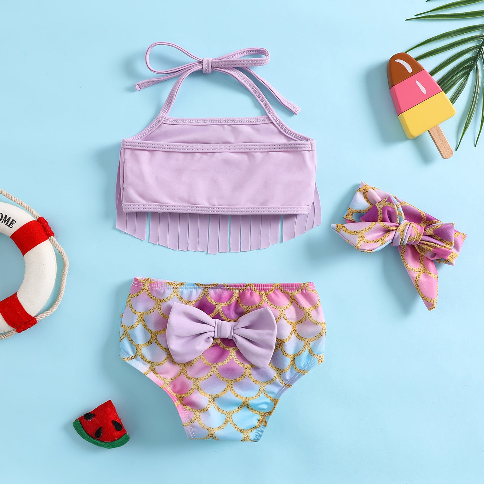 Costume bambina 3 pezzi  Tema Sirena