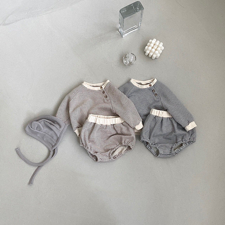 Set Maglia e Bloomers a Righe per Neonato unisex