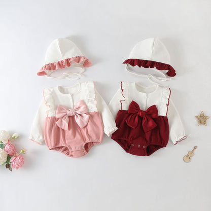 Completo Elegante Bambina con Body e Cappello Coordinato 97% cotone