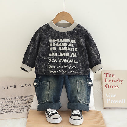 Completo Casual per Bambino - Felpa e Jeans Stile Urban