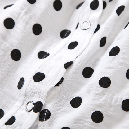 Vestitino bambina a pois con cintura nera – Eleganza retrò