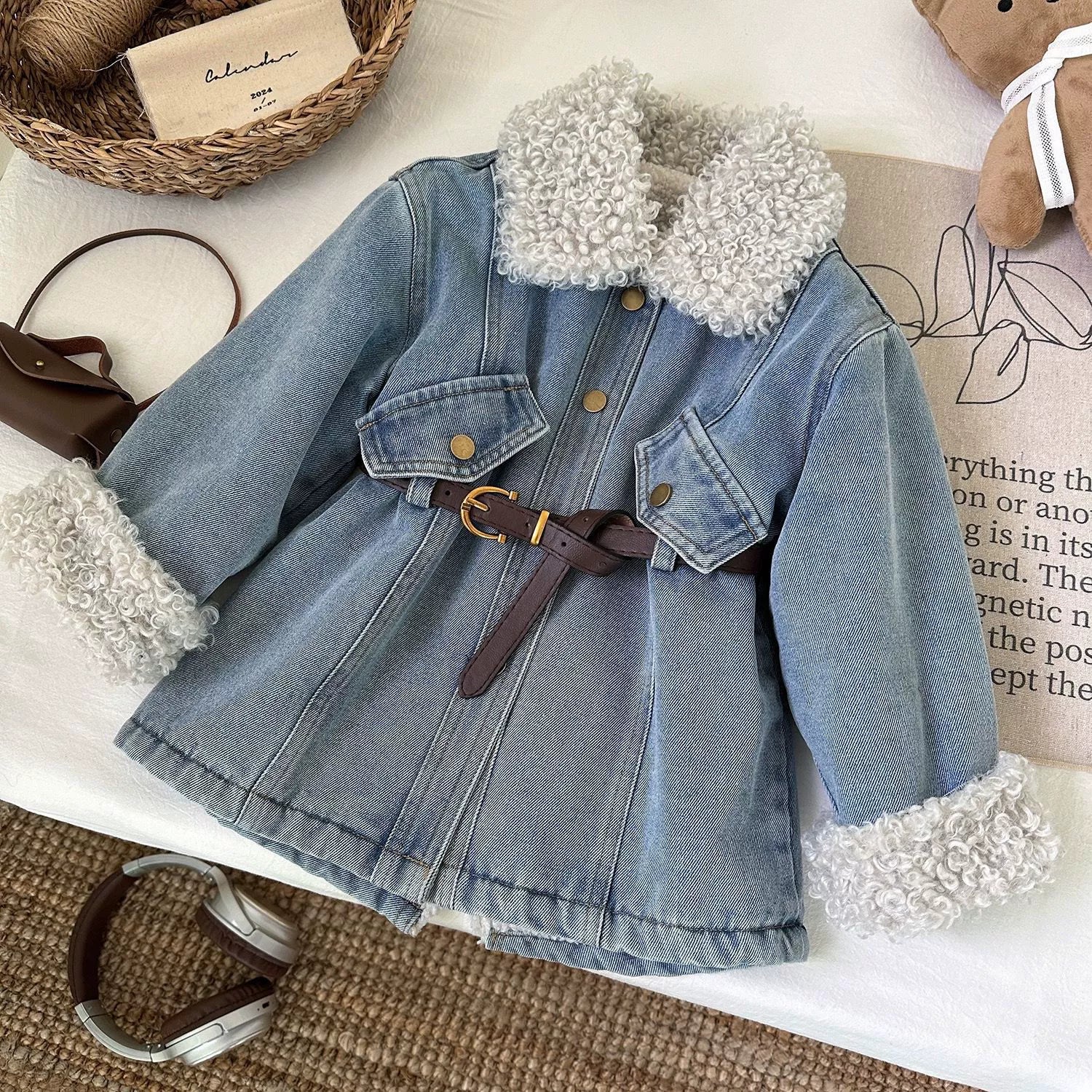 Giubbotto in Denim Foderata Teddy Baby Autunno/Inverno