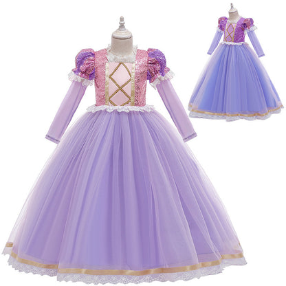 Vestito da Principessa Viola - Costume Elegante per Bambine Rapunzel