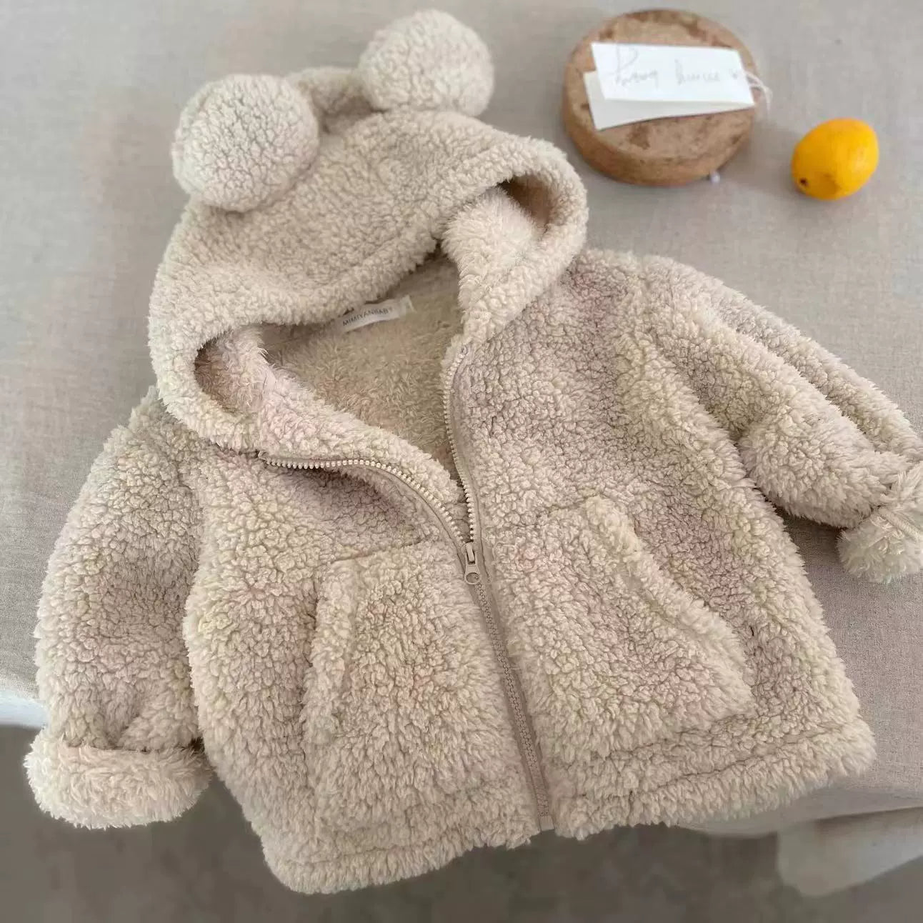 Giacca Invernale Teddy con Cappuccio e Orecchie – Baby Unisex