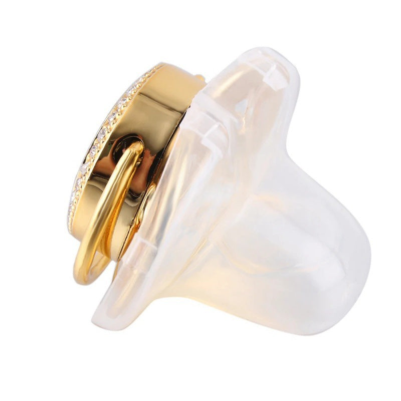 Ciuccio 0-6 mesi  con corona dorata e strass – Vari colori