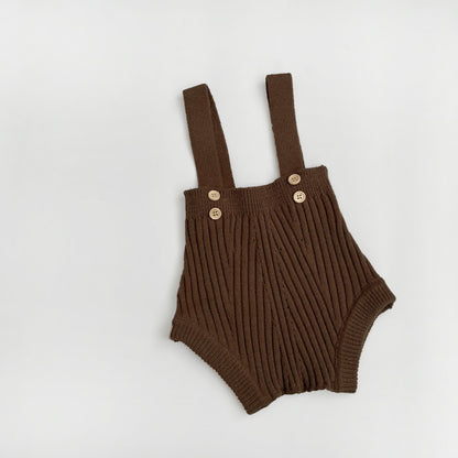 Salopette Neutra in maglia con bretelline e bottoni – vari colori