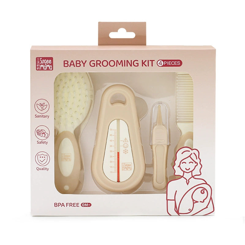 Set Cura Capelli e Igiene Neonato – 4 Pezzi con Termometro Acqua