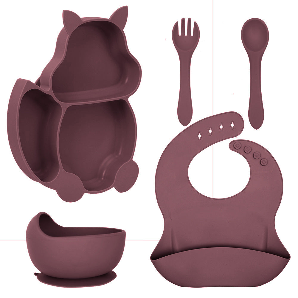 Set Pappa Silicone 5 Pezzi con Ventosa – Antiscivolo e Sicuro