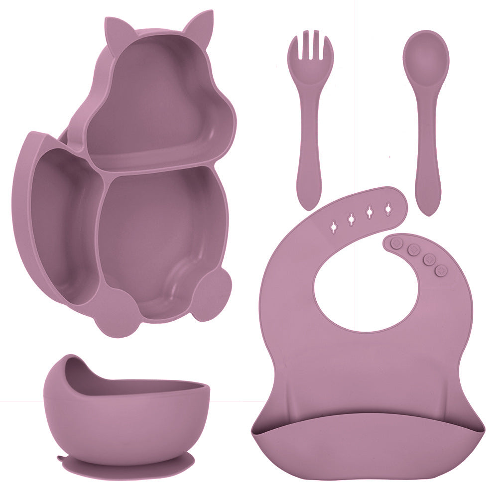 Set Pappa Silicone 5 Pezzi con Ventosa – Antiscivolo e Sicuro
