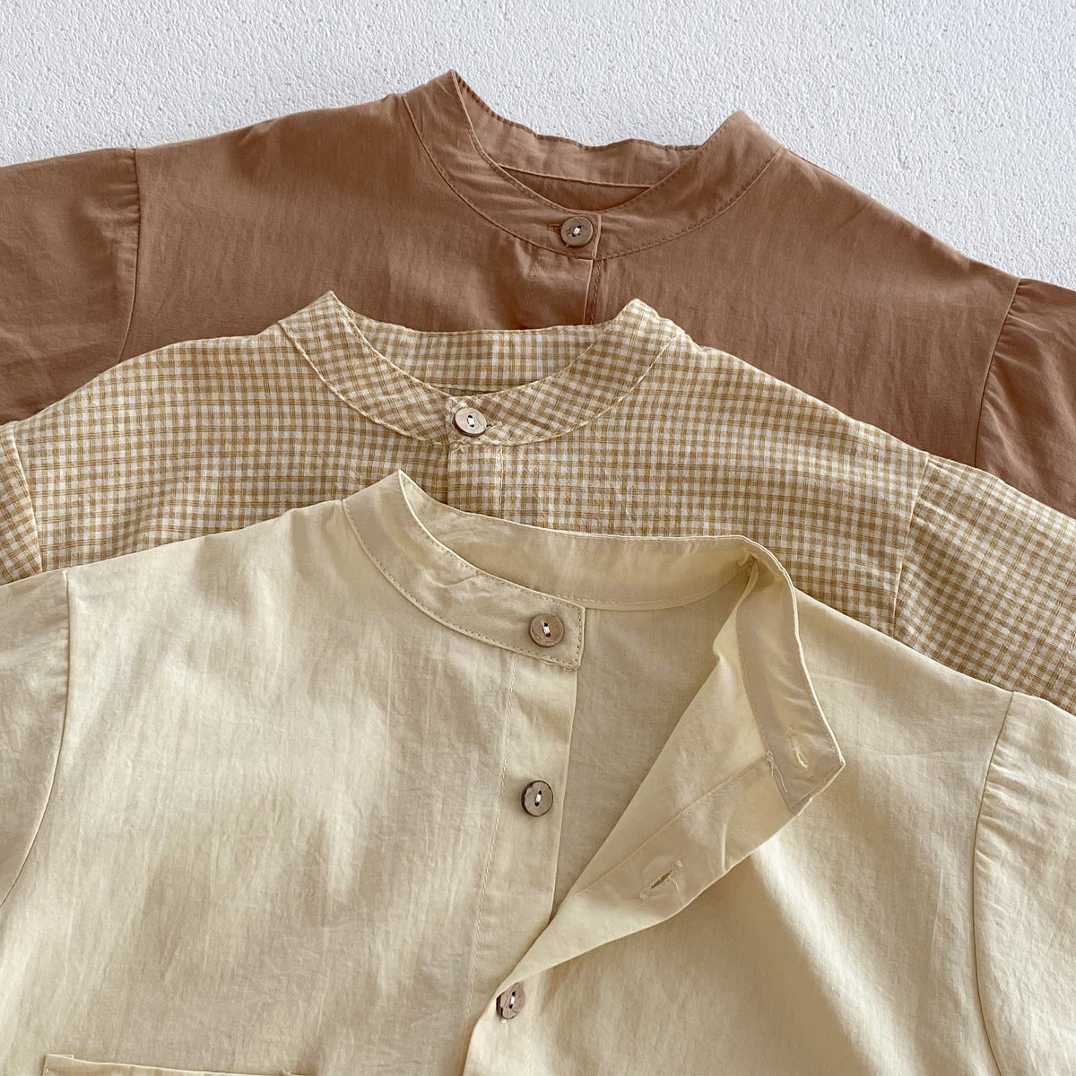 Completo estivo bimbo in cotone  Camicia con pantaloncini coordinati