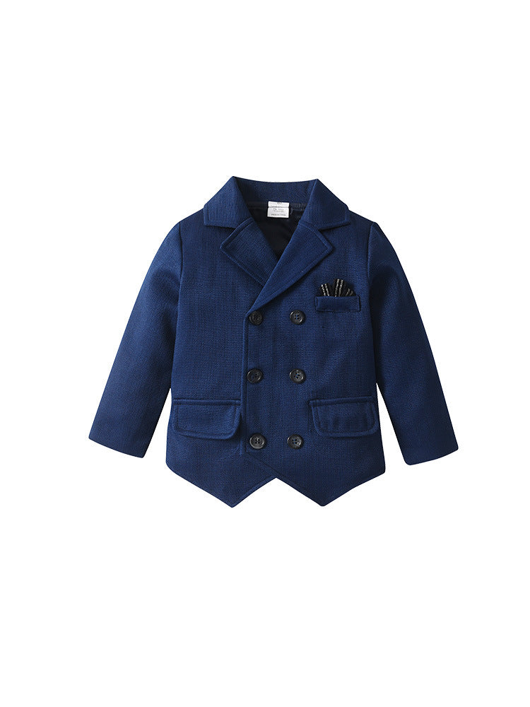 Completo Elegante Bambino 4 Pezzi  Giacca, Camicia, Papillon e Pantaloni