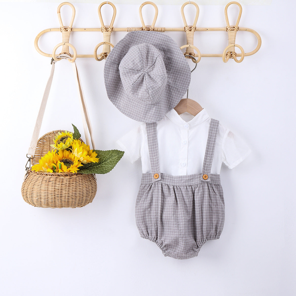 Completo Estivo Elegante per Bambino con Cappello – 3 Pezzi