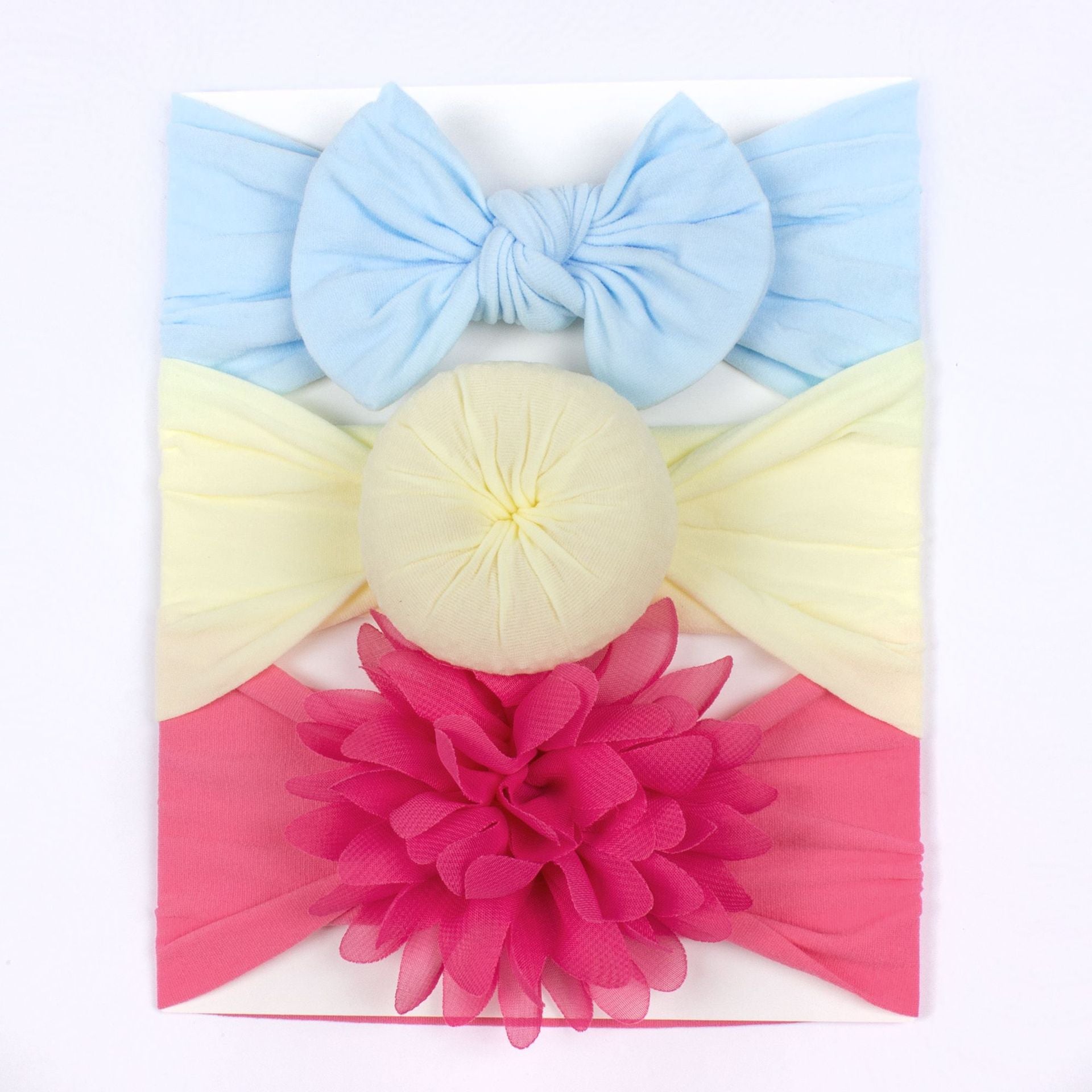 Set di Fasce e Cappellini per Neonati con Fiocco e Fiore