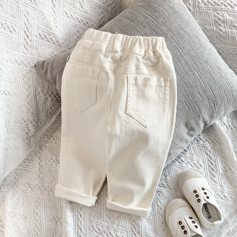 Jeans bimba bianchi elasticizzati