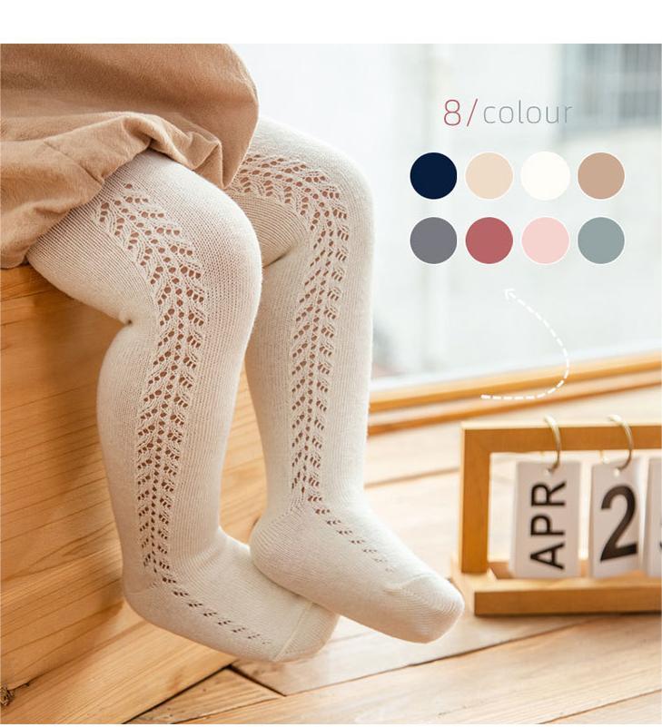 Collant traforati eleganti per bambina – Calze lunghe in cotone morbido