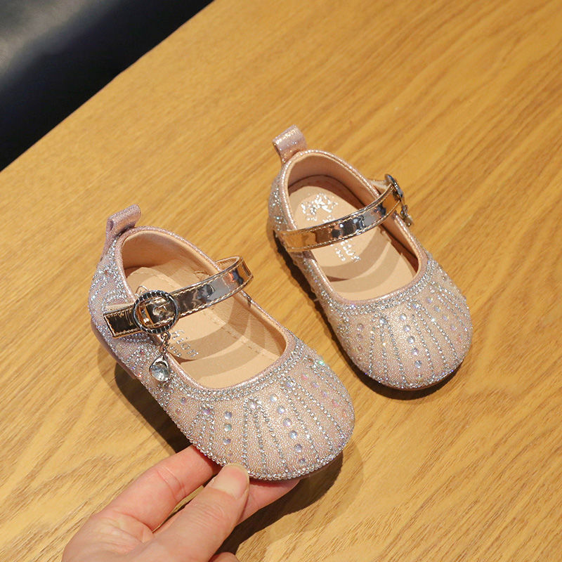 Scarpe Eleganti Bambina con Strass e Cinturino Decorativo