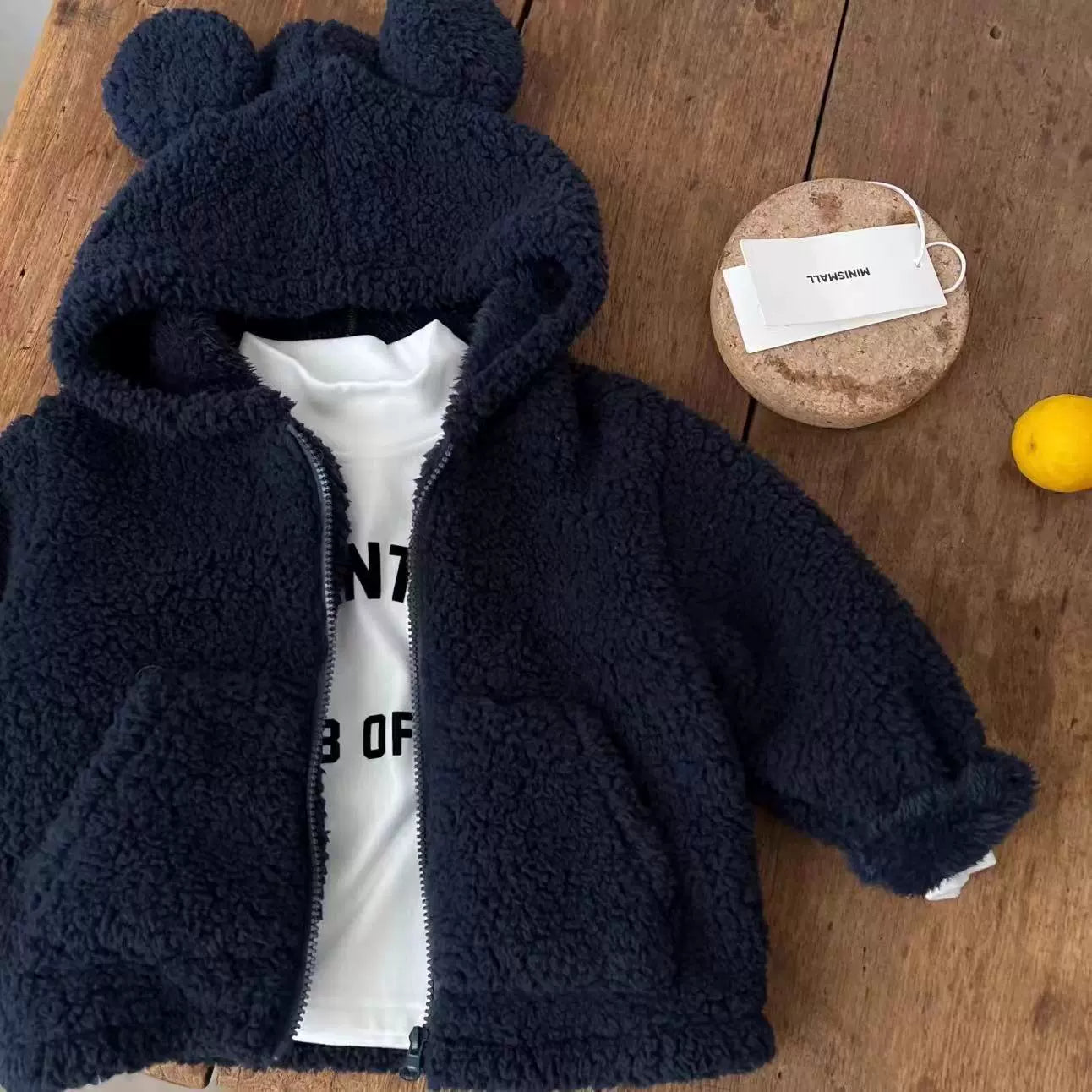 Giacca Invernale Teddy con Cappuccio e Orecchie – Baby Unisex