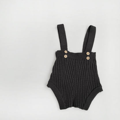 Salopette Neutra in maglia con bretelline e bottoni – vari colori