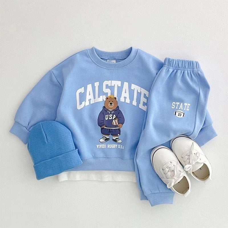 Set Felpa & Jogger "VBear" Cotone – Comfort e Stile per Piccoli Trendsetter