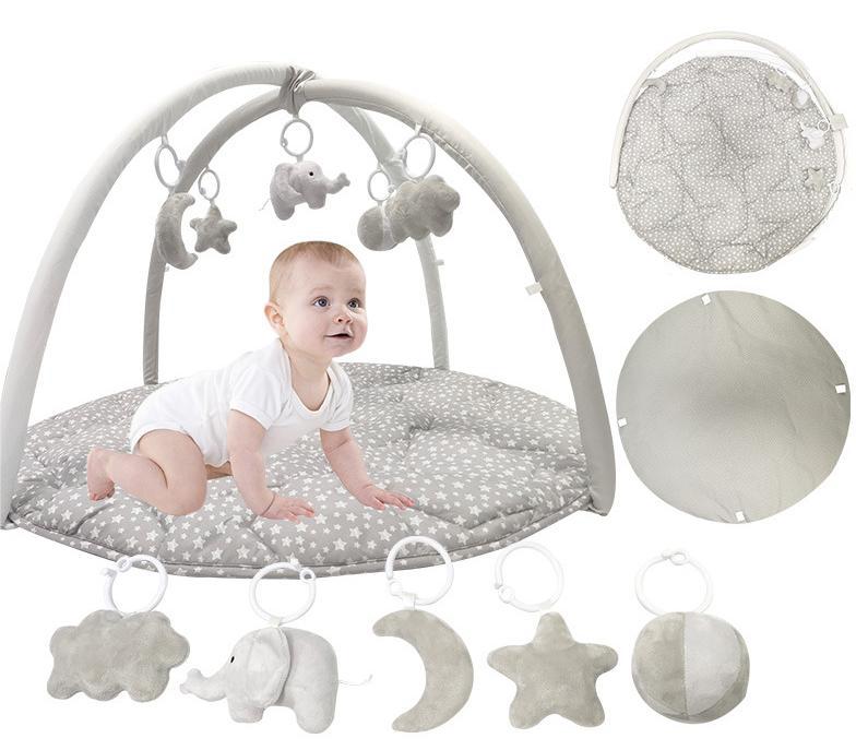 Palestrina Neonato Morbida con Giochini Appesi – Tema Stelline Grigio