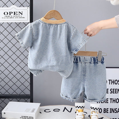 Completo Casual Bambino in Stile Denim con Scritta "Hope" 95% cotone