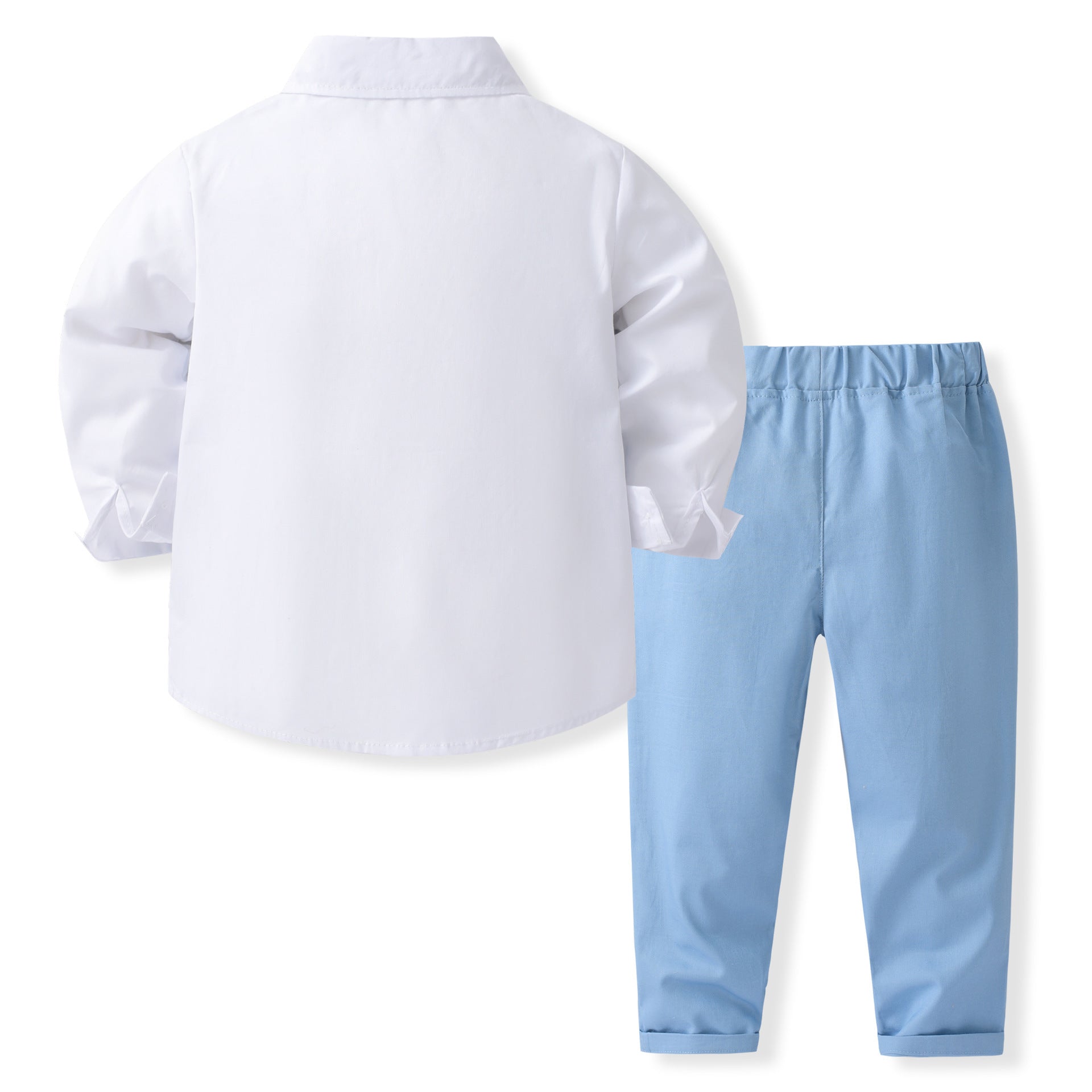 Completo elegante azzurro per bambino – 3 pezzi con camicia, gilet e pantaloni
