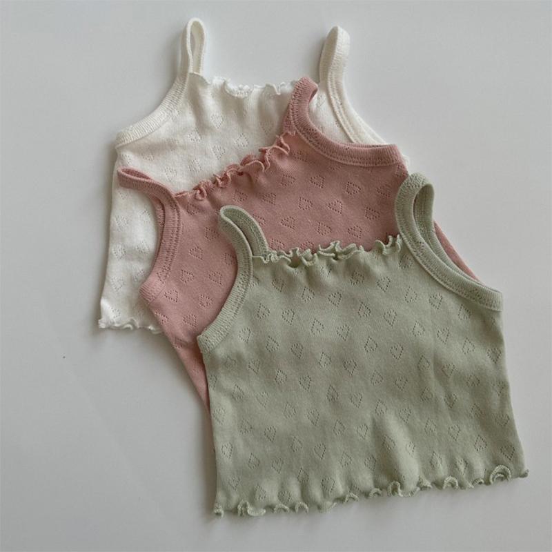 Canotta Bambina  con Cuoricini Ricamati