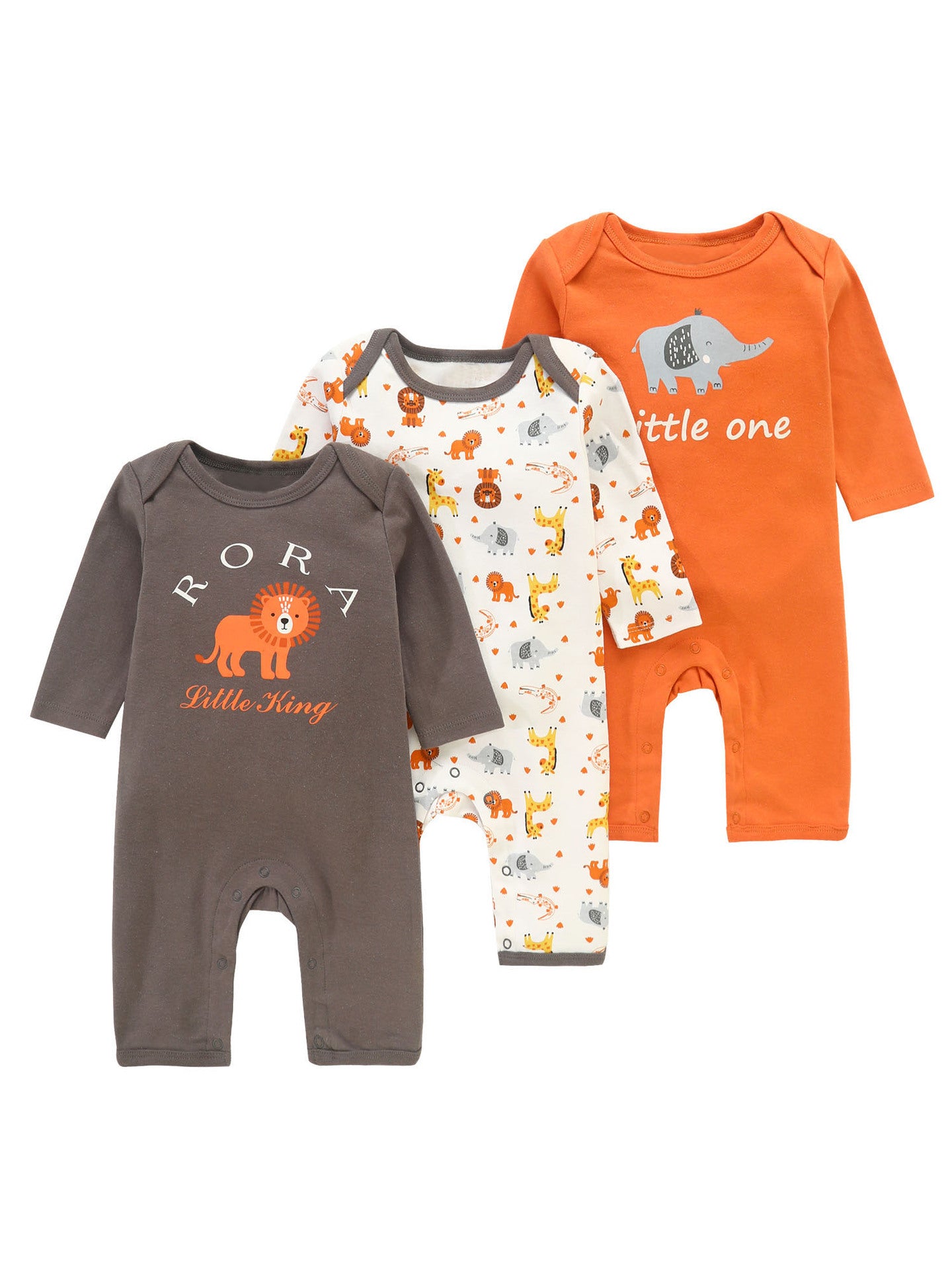 Set 3 Tutine Neutre in Cotone Manica Lunga Bimba/ Bimbo