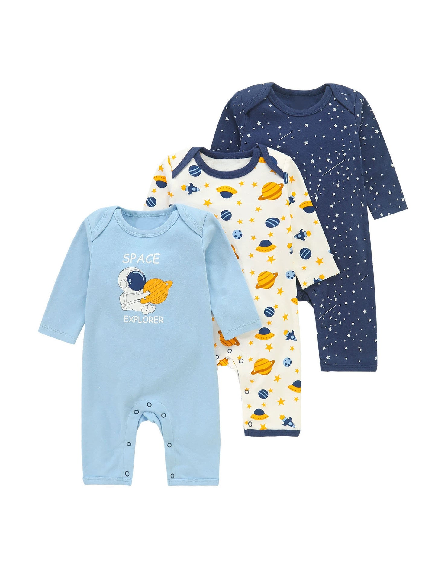 Set 3 Tutine in Cotone per Neonato/ Bimbo Manica Lunga