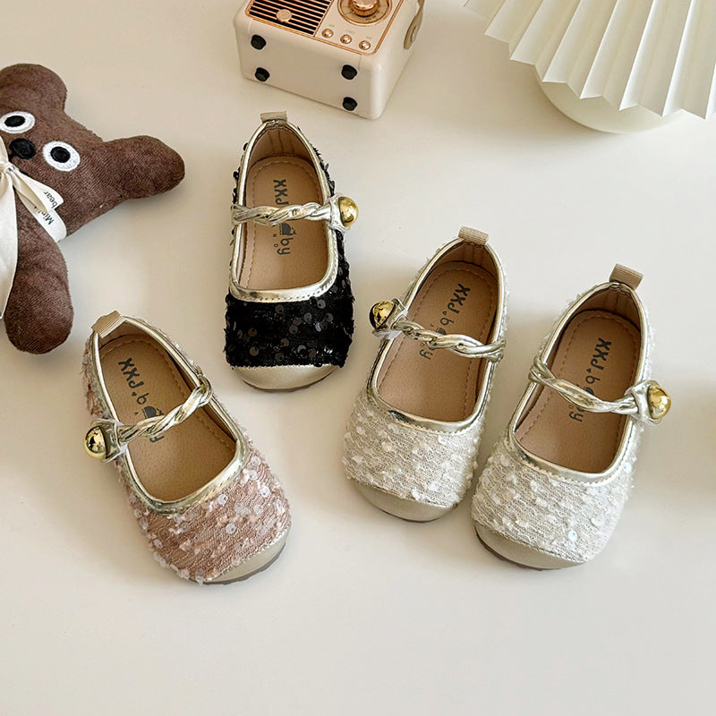 Ballerine Eleganti Bambina con Paillettes e Campanellino