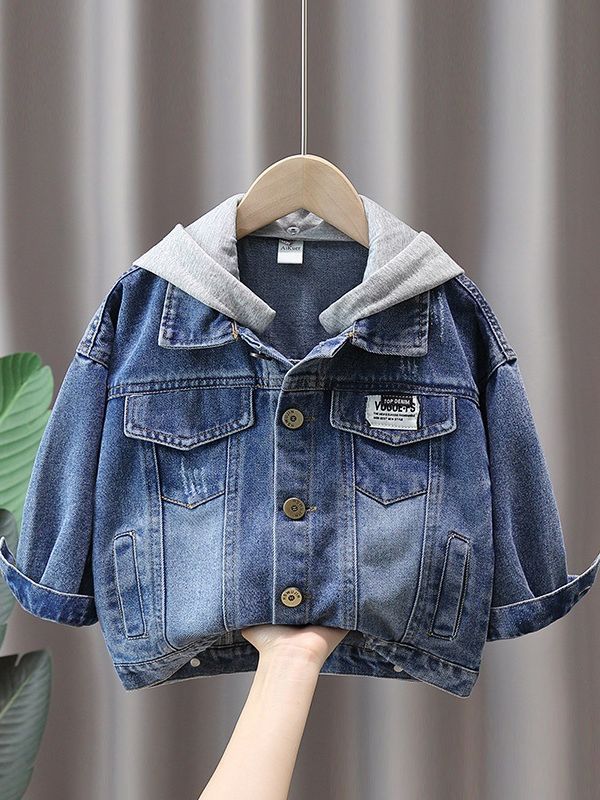 Giacca di jeans con cappuccio grigio – Bambino