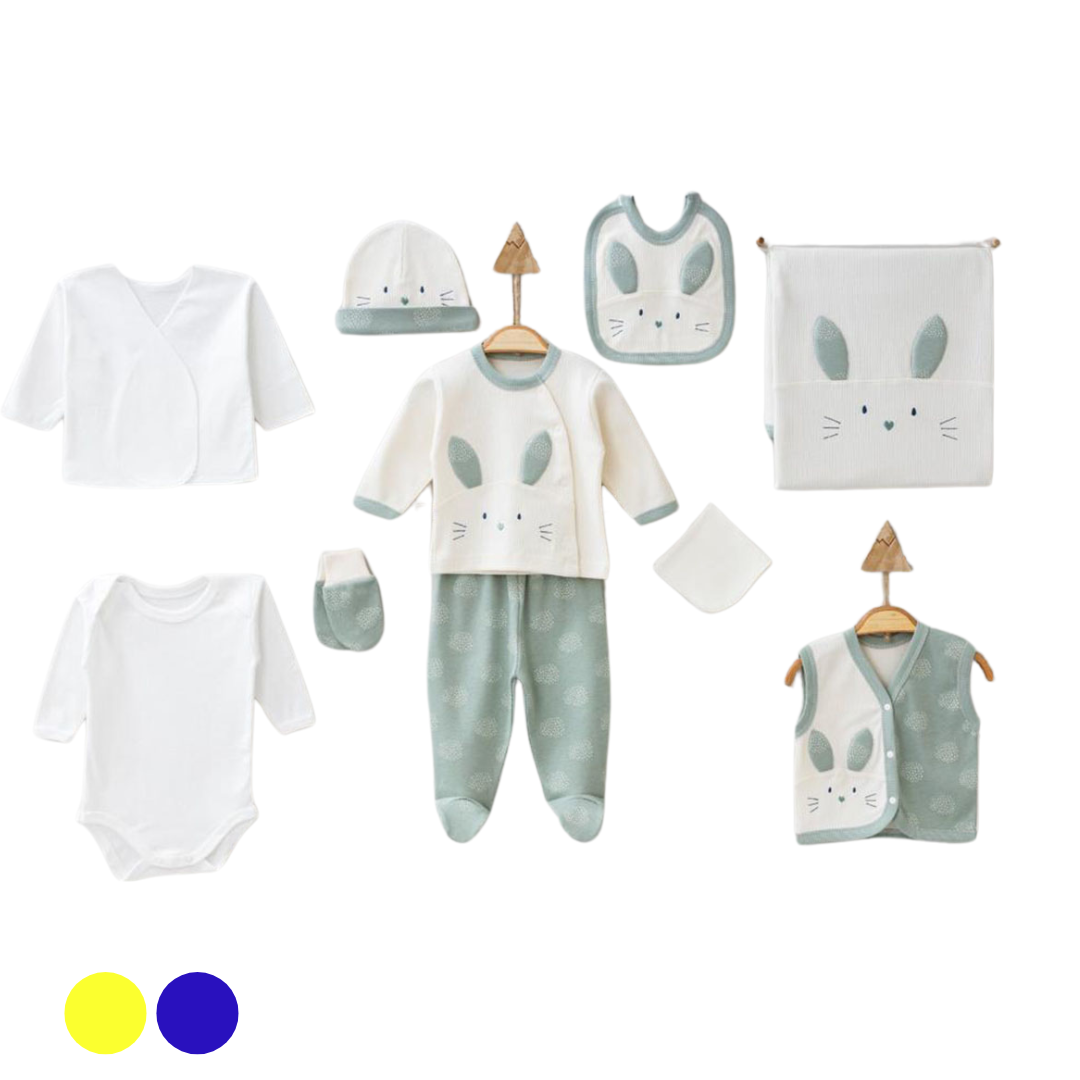 Juego de 10 piezas de algodón neutro cálido 0-3 meses