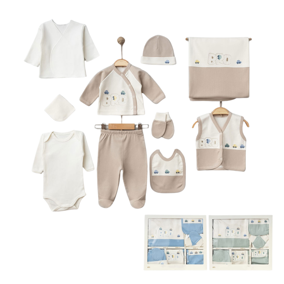 Conjunto de 10 piezas de algodón cálido para niños de 0 a 3 meses.