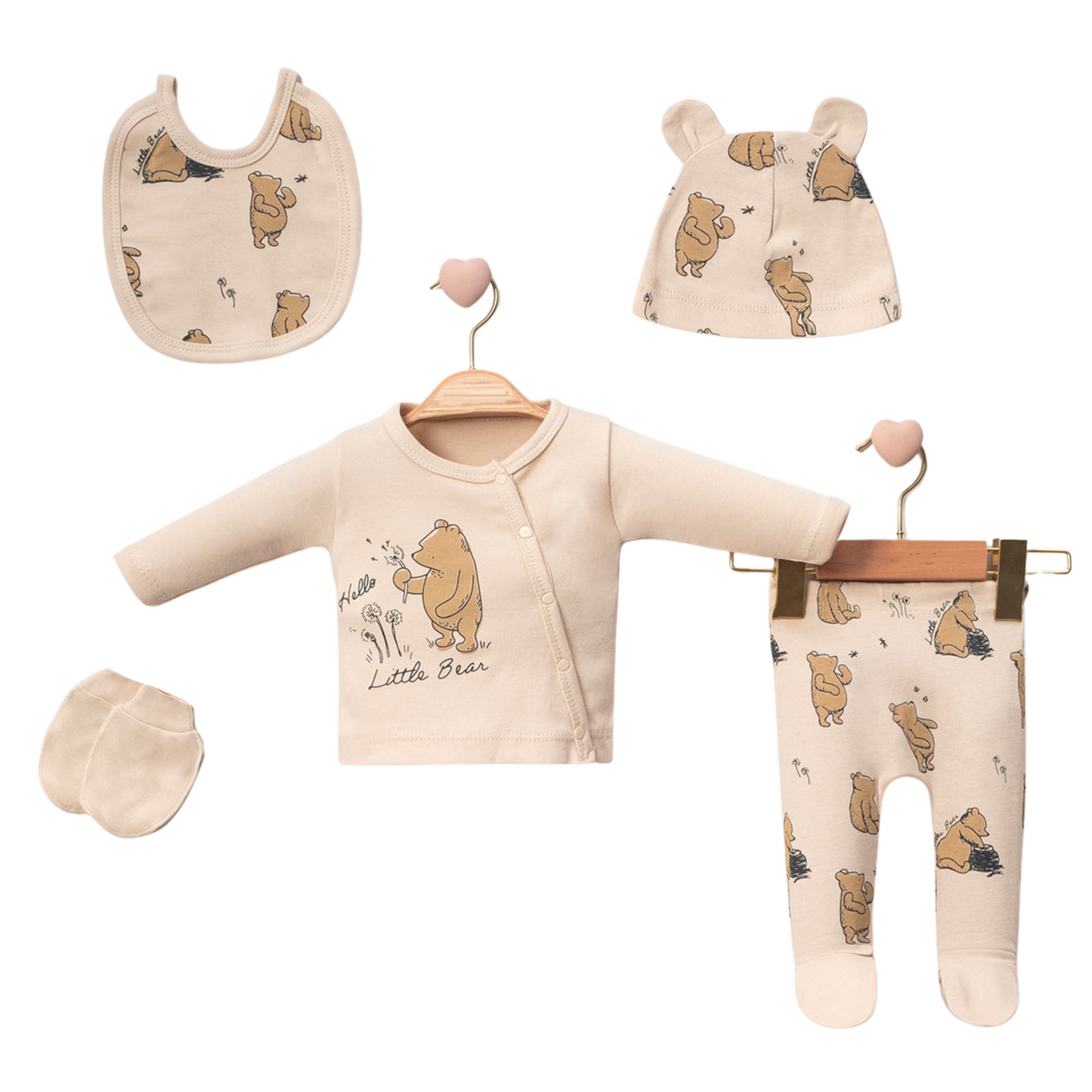 Winnie Vintage Cotton Warm Set 5uds 0-3 meses