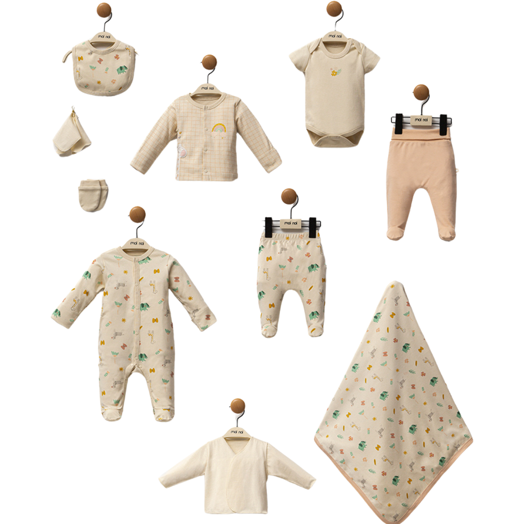 Set bimba 10pz 0-3mesi  cotone Neutro