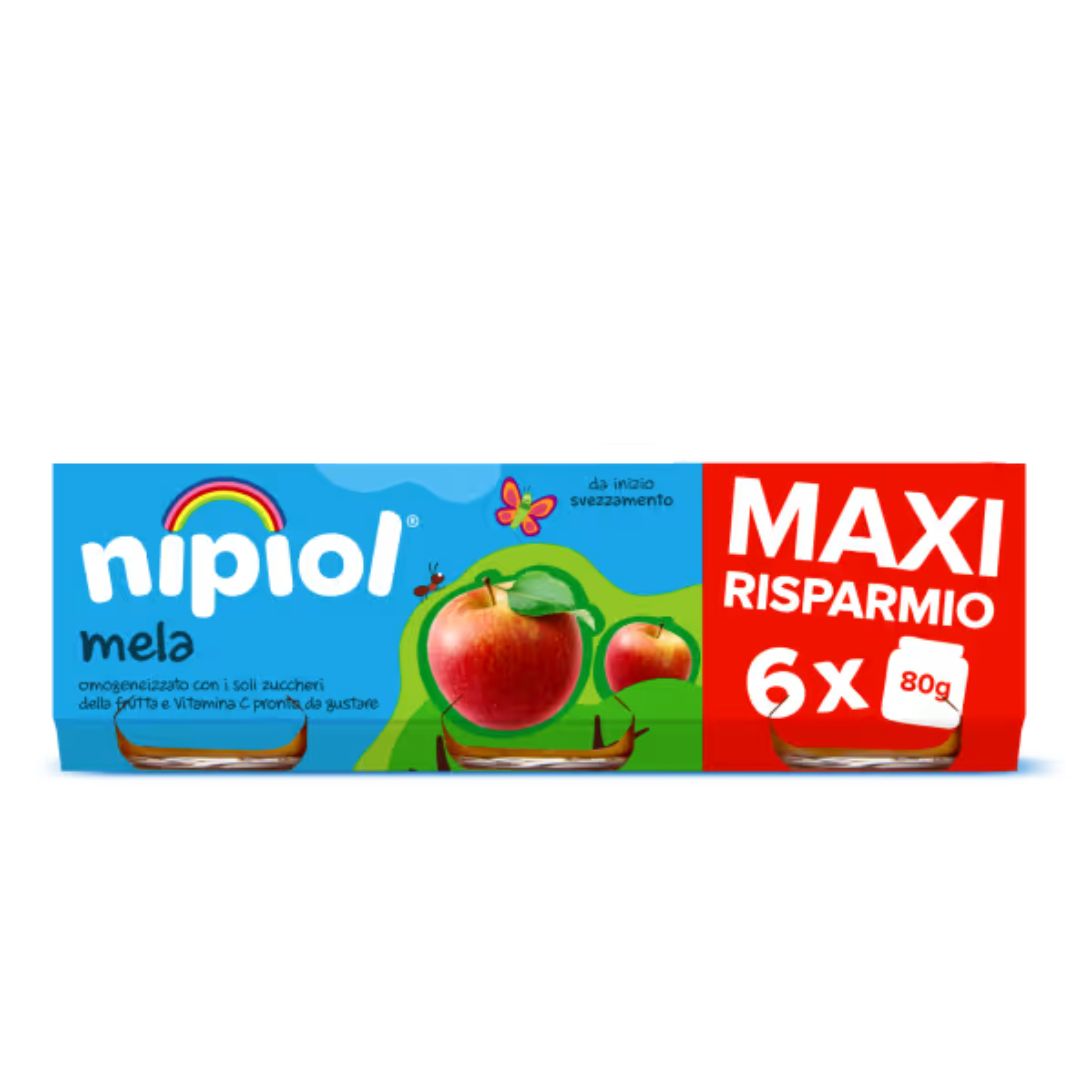 Omogeneizzato di Frutta Nipiol 6x80gr Mela maxi risparmio