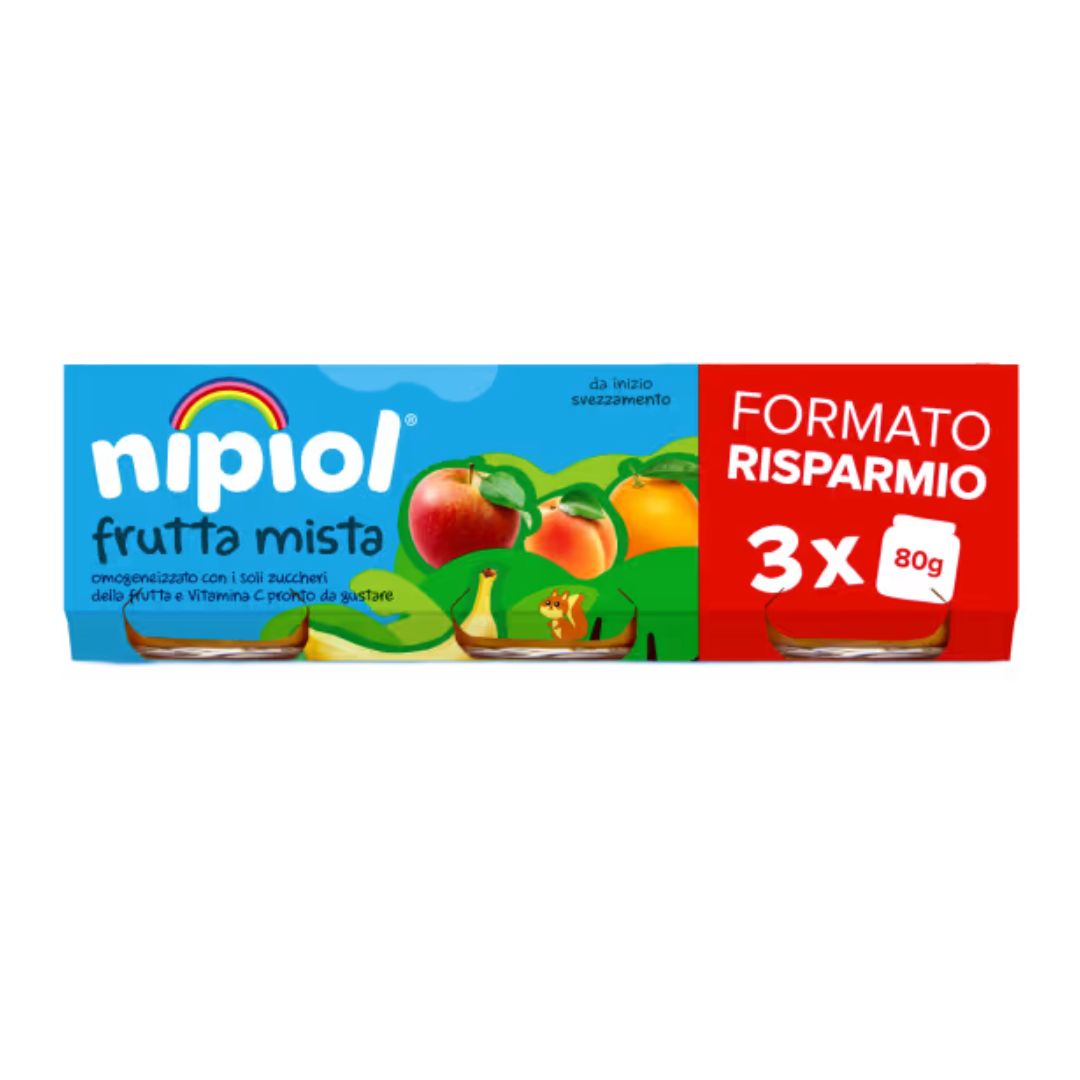 Omogeneizzato di Frutta Nipiol 80gr  x6, frutta mista