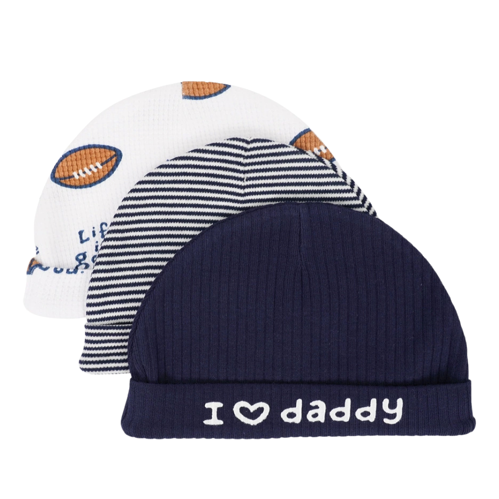 Set 3 Cappellini in Cotone per Neonato Caldo e Antivento