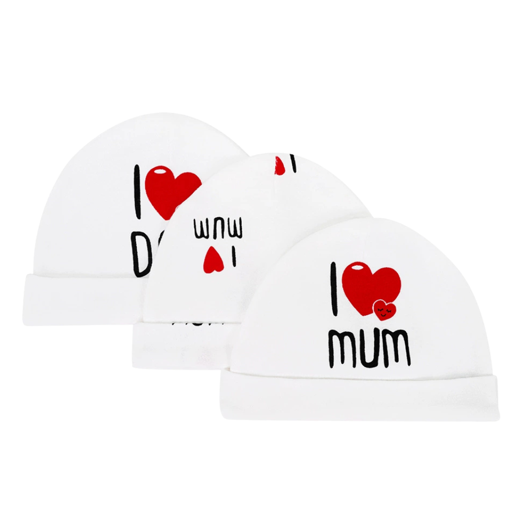 Set 3 Cappellini in Cotone per Neonato Caldo e Antivento