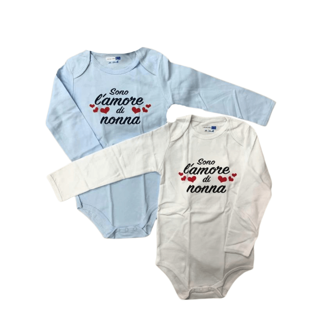 Body caldo cotone "sono l'amore di nonna" masc. x2 - Baby Shop Store